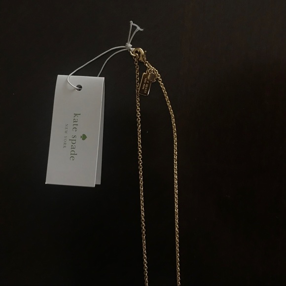 New Kate Spade White Bow Gold Necklace - Picture 4 of 4